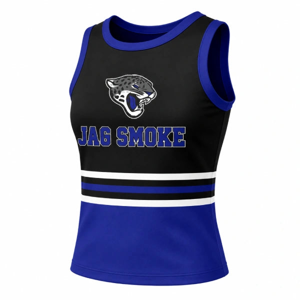 Jag Smoke Royal Blue & Black Cheer Shell Top