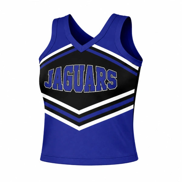Jaguars Royal Blue V-Chevron Cheer Shell Top